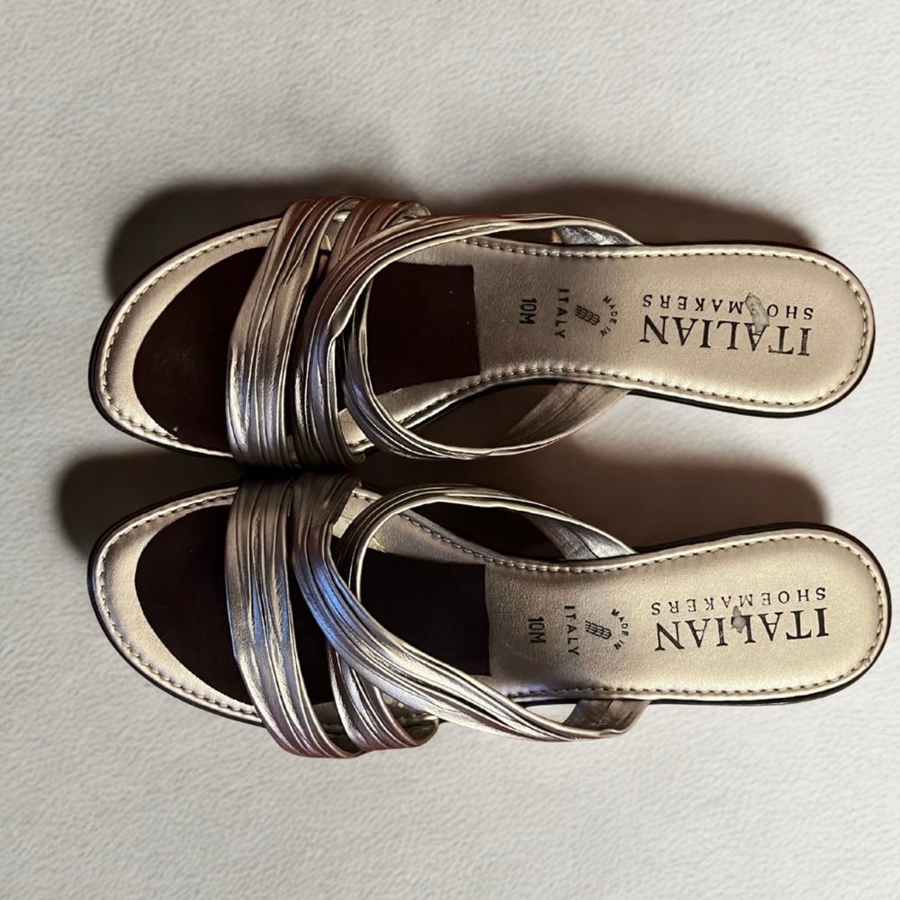 Silver Strappy Sandals